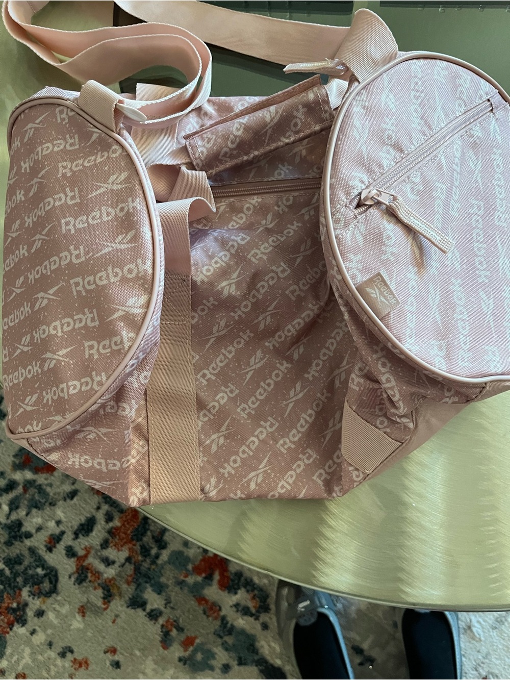 Reebok Pink All-Over Logo Travel Duffle - Picture 2 of 5